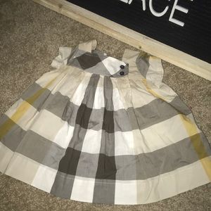 Burberry Button Tab Check Cotton Dress